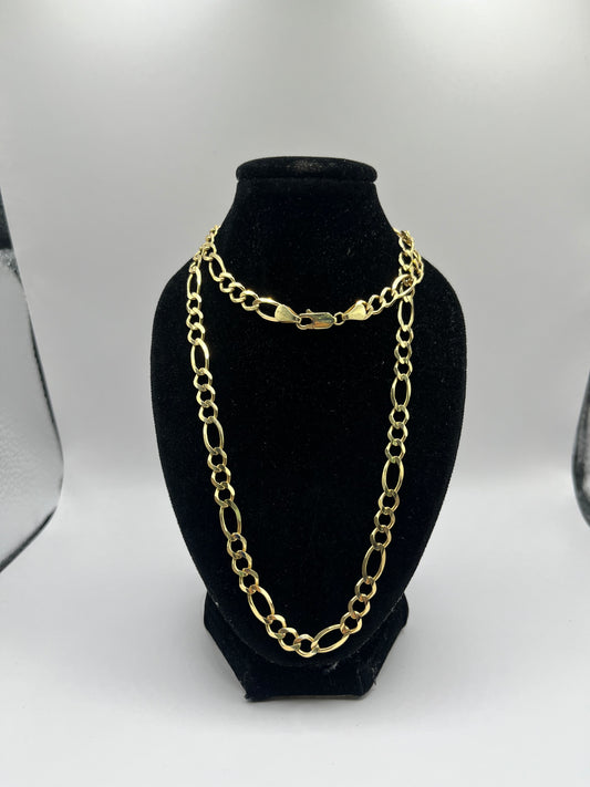 14K Figaro Chain Solid